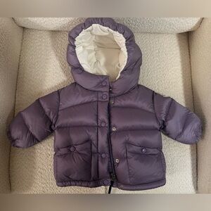 Moncler Kids Puffer Jacket in Purple with Cream Lining